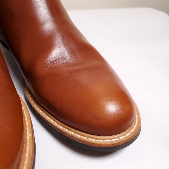 NISOLO Carmen Chelsea Cognac Leather Ankle Boots Ankle Booties Sz 11 - Picture 8 of 14